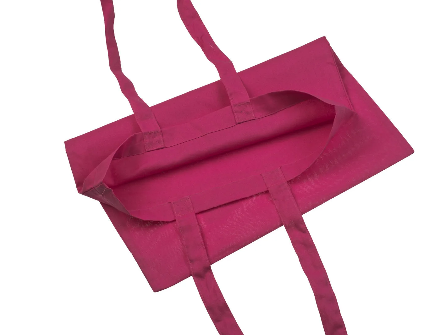 Bomullskasse, 140 g/m², öppningen och insidan sedda ovanifrån – magenta