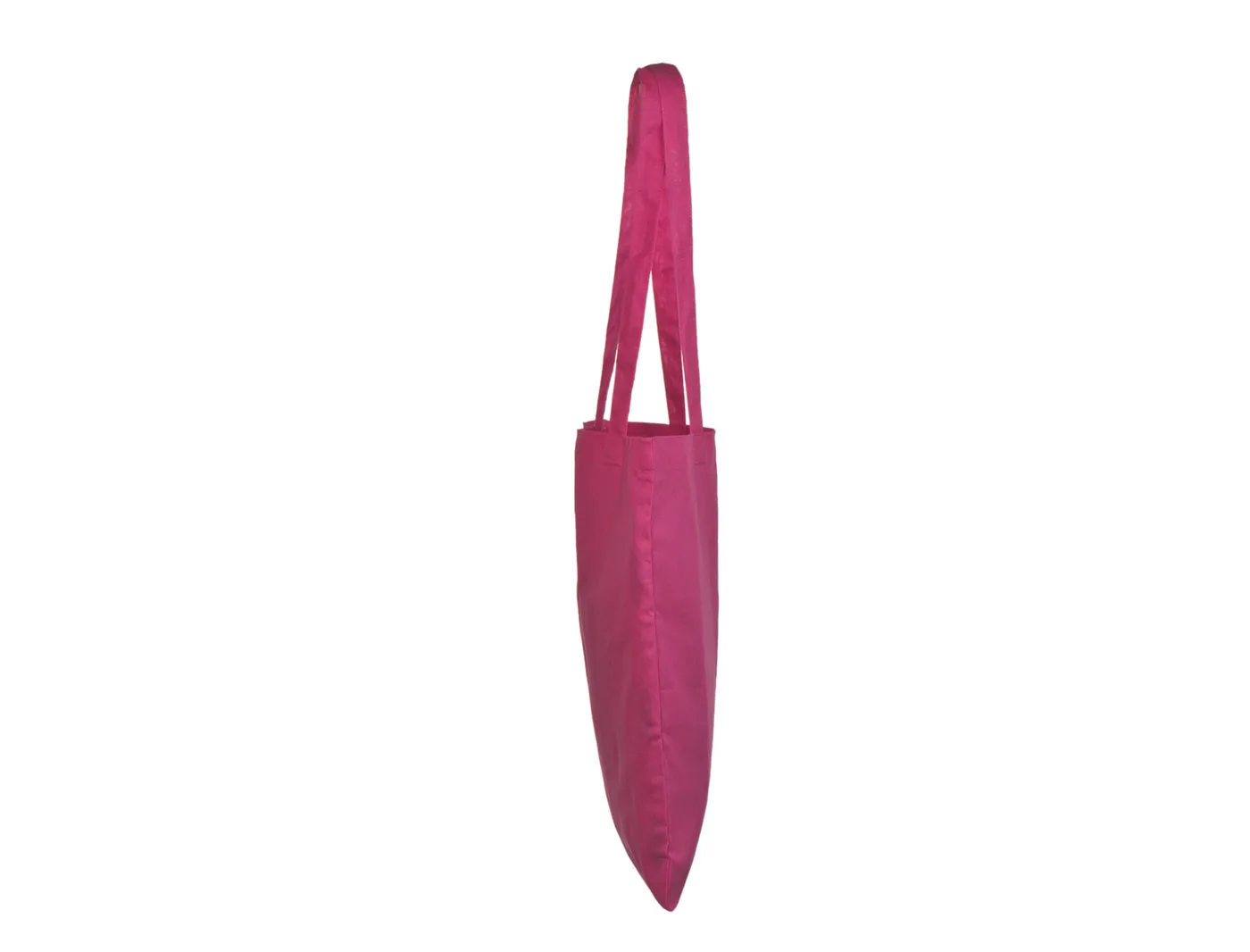 Bomullskasse, 140 g/m², sedd från sidan – magenta