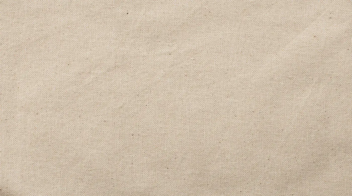 Bomullskasse, 140 g/m², närbild av tyget – natur