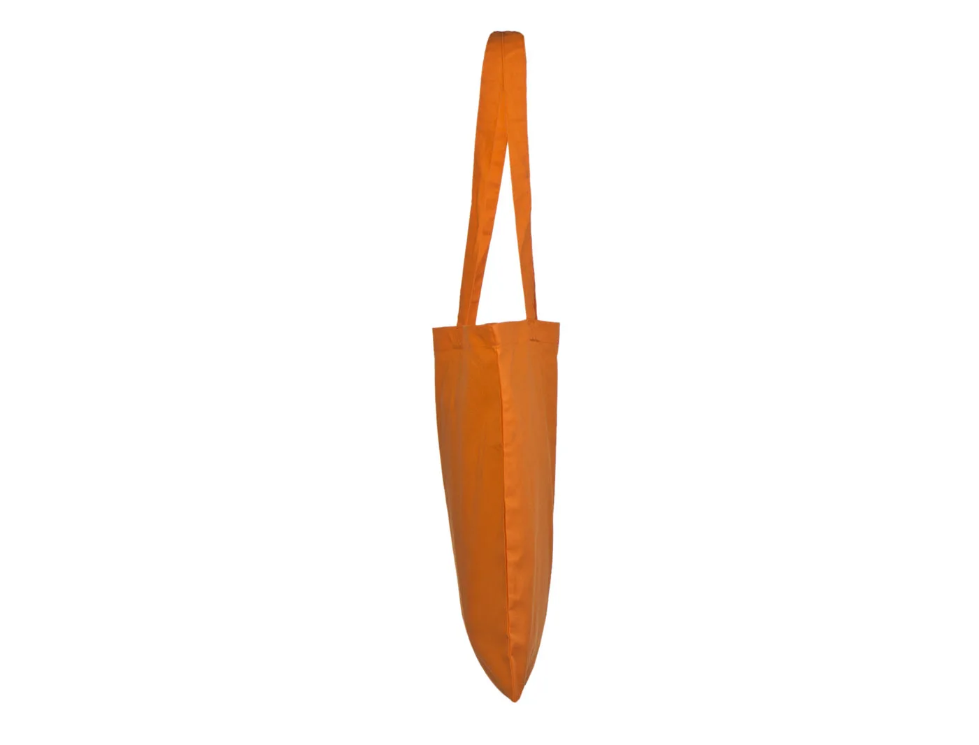 Bomullskasse, 140 g/m², sedd från sidan – orange