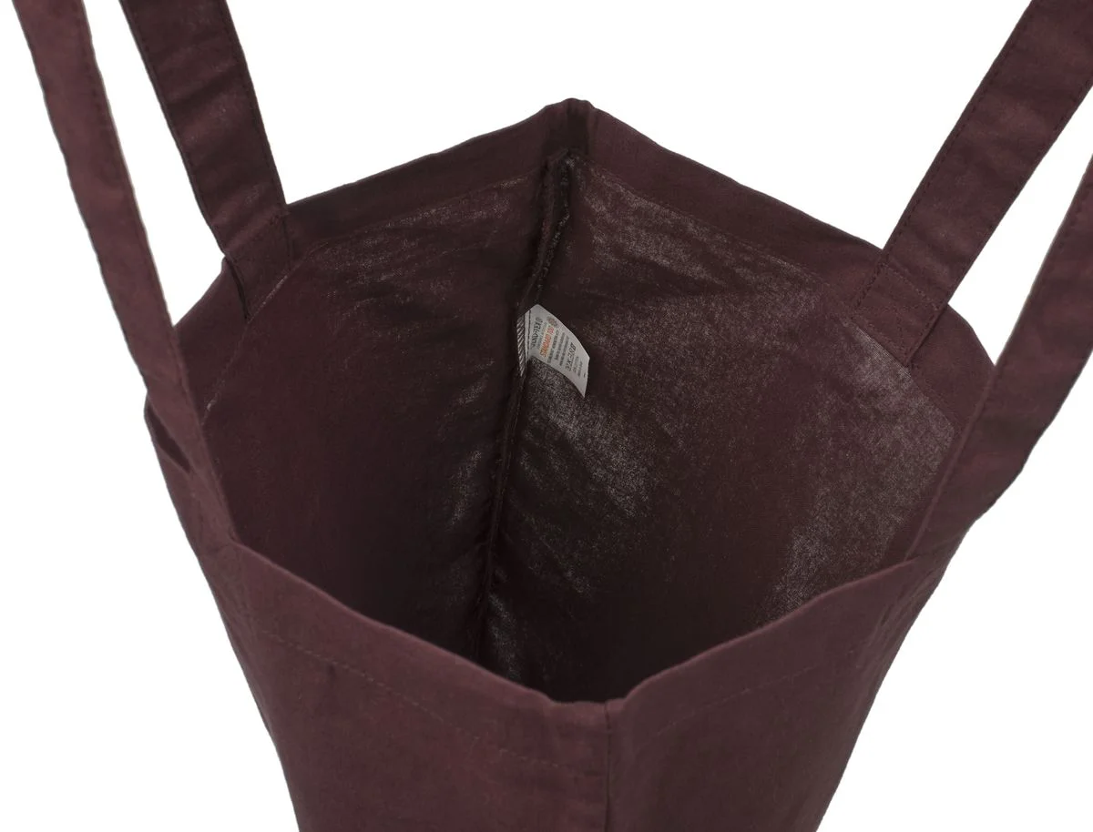 Bomullskasse, 140 g/m², insida med etikett – vinröd