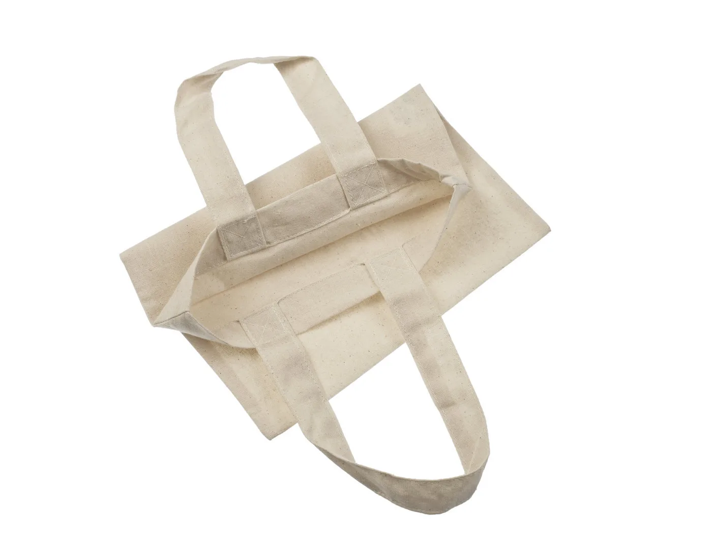Bomullskasse, 22 × 26 cm, öppningen och insidan sedda ovanifrån – natur