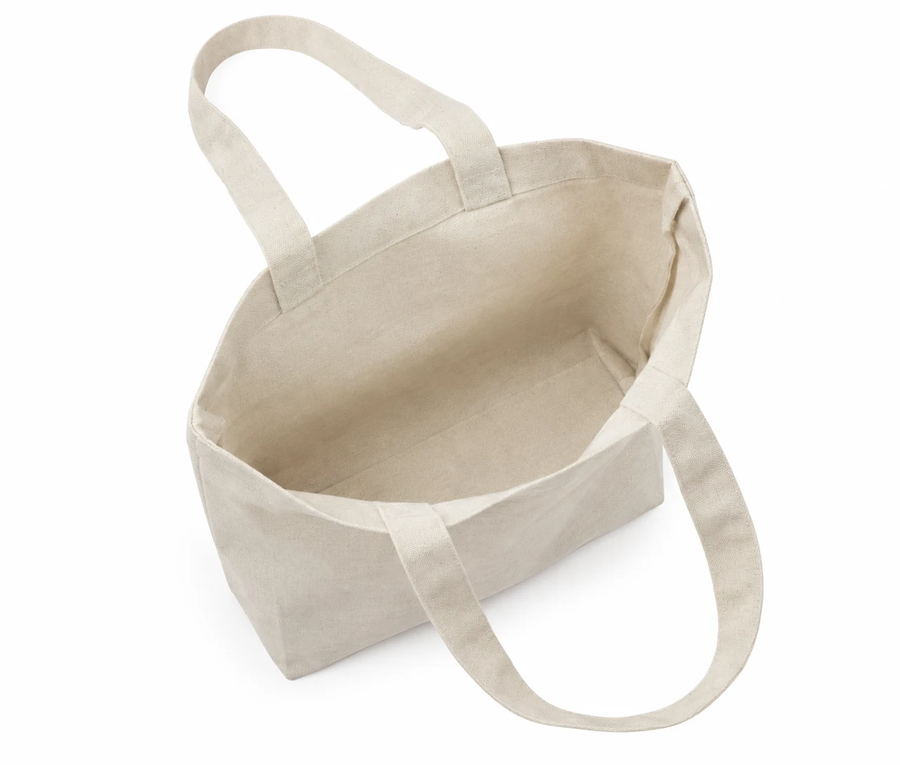 Bomullskasse, 35 × 35 cm, öppningen sedd ovanifrån – natur