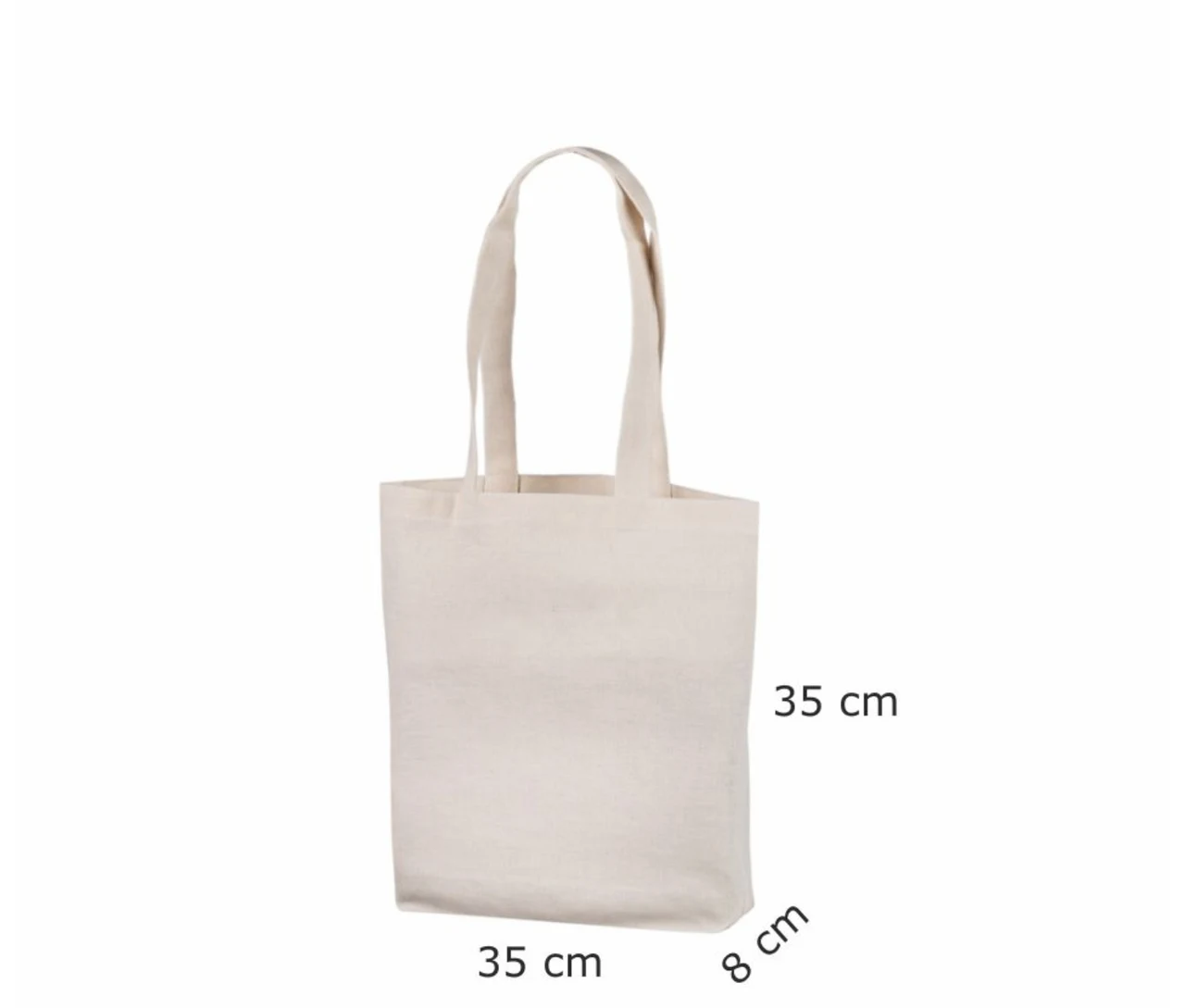 Bomullskasse, 35 × 35 cm, med angivna mått – natur