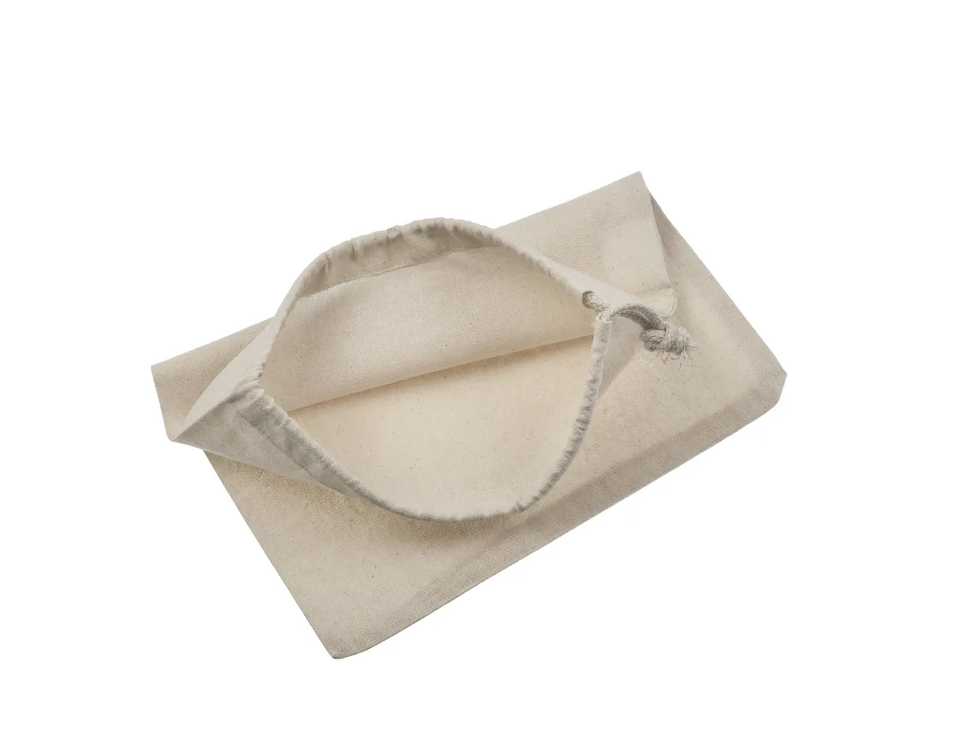 Bomullspåse, 24 × 30 cm, öppningen sedd ovanifrån – natur