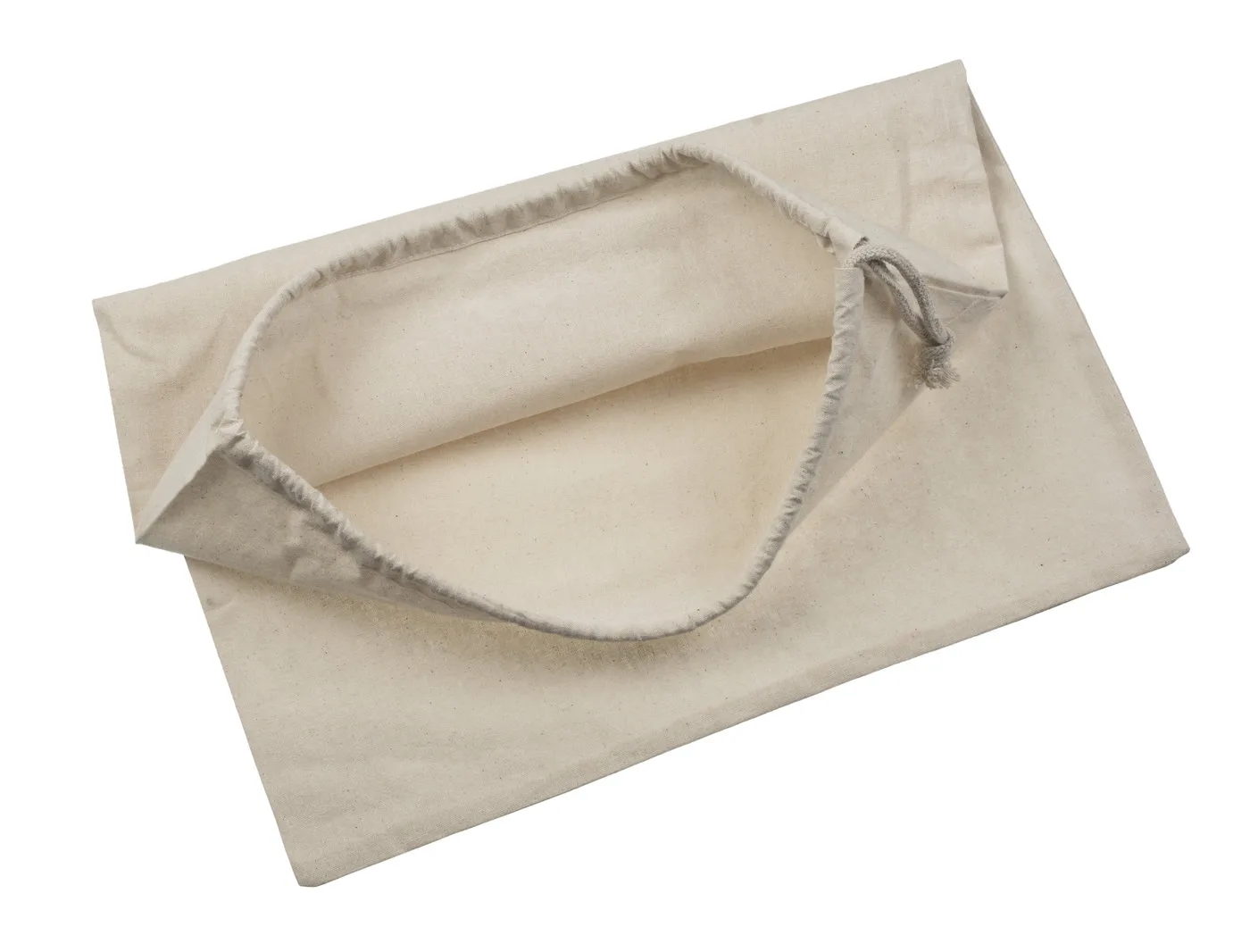 Bomullspåse, 40 × 50 cm, öppningen sedd ovanifrån – natur
