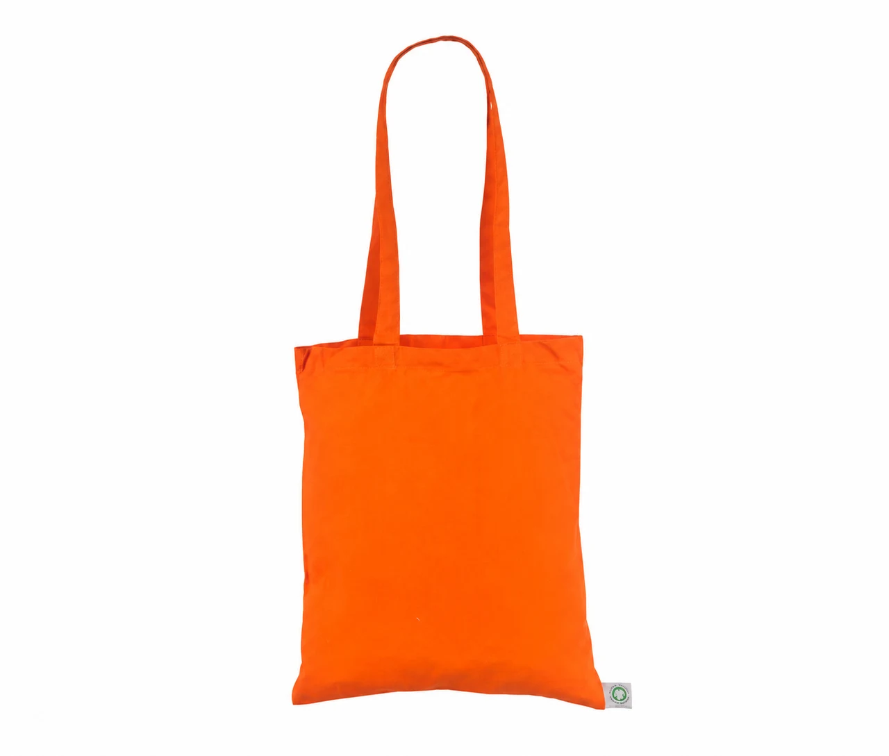 Ekologisk bomullskasse, 30 × 35 cm, utan tryck, sedd framifrån – orange